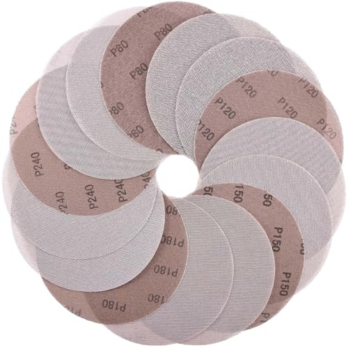 WEWINK PLUS 15 Pièces Disque Abrasif 225mm en Maille, Grain 80, 120, 150, 180, 240 - Disque Ponceuse Girafe 225 et Ponceuse Murale - Idéal pour Cloisons Sèches, Plâtre, Enduit et Bois