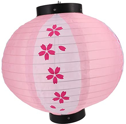 KONTONTY Lanterna Giapponese Rotonda in Ferro e Forma Di Fiore Di Ciliegio Decorativa e Bella Adatta Per Appendere All Aperto e Abbellire Feste Giapponesi