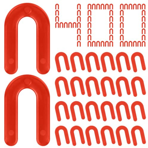 SDLDEER 400 distanziatori per fughe, 3 mm, a forma di U, in plastica, distanziatori per piastrelle, sistema di livellamento per pareti e pavimenti (rosso)