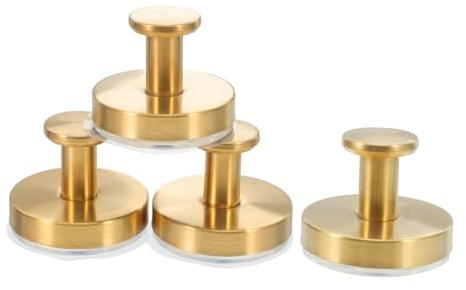 FIXOSHEE 4piezas Gancho De Ventosa De Acero Inoxidable Dorado Ganchos De Pared Sin Taladro Para Colgar Ropa Toallas Dormitorio Baño Cocina Hogar Oficina