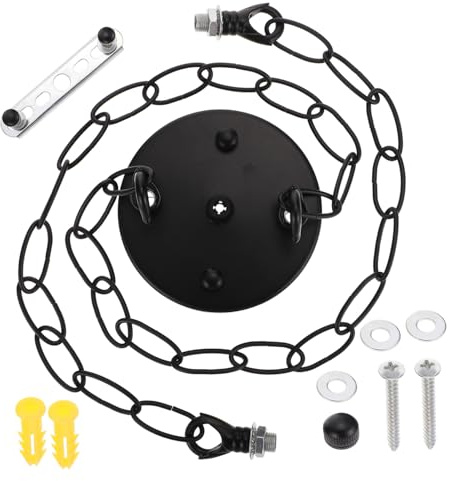 PENIKOKO Baldacchino Per Lampadario e Piastra Di Copertura Soffitto in Ferro Resistente Catena Portante Vintage 2x50cm Per Montaggio Lampade a Sospensione e Decorazione Casa