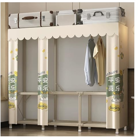 Generico Armadio In Tessuto Portatile, Guardaroba Con Copertura, Portabiti, Armadio In Stoffa, Richiudibile Cabina, Appendiabiti Per Soggiorno, Camera Da Letto, Studio(Yellow 2,163cm/64.2inch)