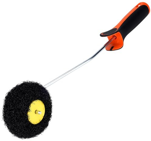 Cyleto Rouleau d‘angle pour enduits – Rouleau à enduire – Rouleau de peinture – Rouleau d’angle – Rouleau de revêtement – Rollspachtel – Poignée 2K rallongée, zéro perte de fibres
