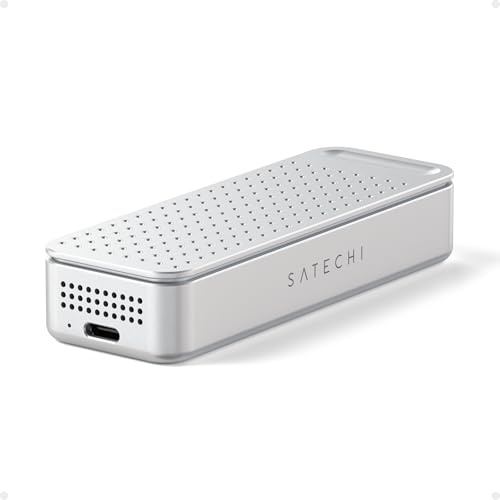 SATECHI DotDisk™ 80 Gbit/s-NVMe-SSD-Gehäuse, Silber | Aluminiumgehäuse mit aktiver Kühlung, kompatibel mit Thunderbolt 5 und USB4