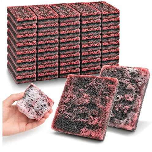 com-four® 40 estropajos de Lana de Acero con jabón, Limpieza eficaz | sartenes y cocina - elimina residuos quemados y grasa