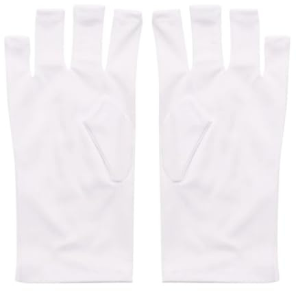 Guantes Para Lámpara De Uñas Guantes de protección UV for decoración uñas, lámpara LED Gel Anti-UV, Protector manos for, herramienta(WHITE)