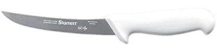 Starrett Professional Boning Knife - BKW104-6 Narrow Straight 6 Inch Ultra Sharp Sanitized Steel Blade - White Handle Kitchen Chef's Knife