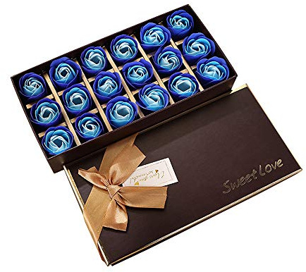 PEPECARE 18Pcs Rose Fleur De Savon À La Main Rose Parfumé Pétale De Savon De Bain Dans Une Boîte Cadeau (B)