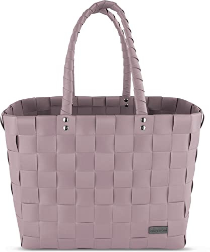 Einkaufstasche geflochten mit Henkeln - Tragetasche extra robust Farbe Dusty Pink