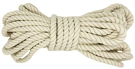 Baumwollseil, Makramee Kordel Dicke Baumwollkordel für DIY Handwerk Gartenarbeiten Dekoration 10 mm x 10 m Wandbehang Starke Seil, Beige