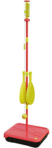 Classic All Surface Swingball Set, Real Tennis Ball, Championship Bats, All Surface Base with Integrated Carry Case for Transportation, For ages 6+ to Adult, Classic Outdoor Games, Red and Yellow