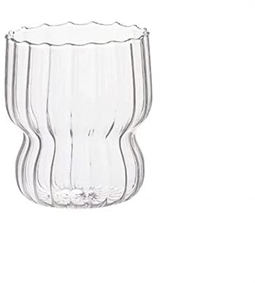 caihuashopping Wassergläser Gestreifter Glas Becher Beständiger Tee Bier Becher Milch Trinkgläser Transparent Kaltgetränk Getränk Becher Home Office Drinkware Trinkglas