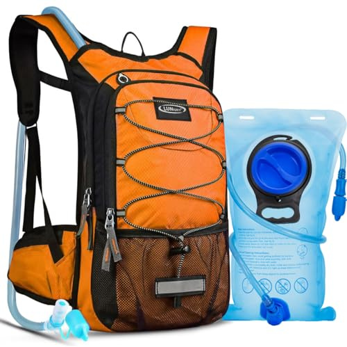Lunidry 15L Sac à Dos d'hydratation avec vessie d'eau de 3L, Sac Trail Running pour Femme Homme, pour Randonnée Cyclisme Marathon VTT, Ajustables à Taille Sac à Dos d'eau avec système d'hydratation