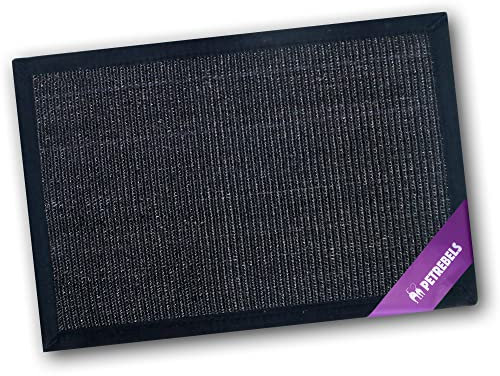 Petrebels Kratzmatte für Katzen, Sisalmatte mit Anti-Rutsch-Boden, 60 x 40 cm, Farbe Schwarz