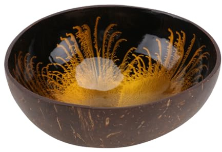 Housoutil Natural Coconut Shell Bowl 5.50In Deep Eco-Friendly Storage Bowl for Nuts Candy Keys Decorative Holder for Home Office Desktop