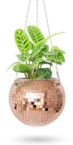 Disco Ball Blumentopf Holzhaken Ständer Böhmische Dekoration 15,2 cm