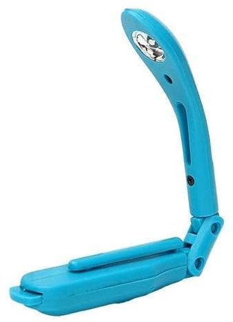Book Reading Night Light Flexible Tiny Clip On LED Light Torch with Batteries Included (Blue)