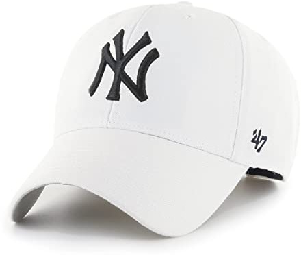 '47 MLB New York Yankees MVP Unisex-Baseballkappe, Verstellbar, Hochwertiges Design und Verarbeitung, Black Logo, White
