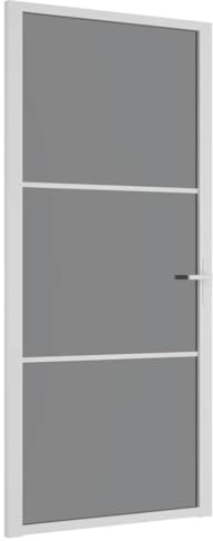 vidaXL Innentür Modernes Design Glastür Komplettset Zimmertür Tür Drehtür Wohnungstür mit Montagezubehör 93x201,5cm Weiß ESG-Glas Aluminium, (350586)