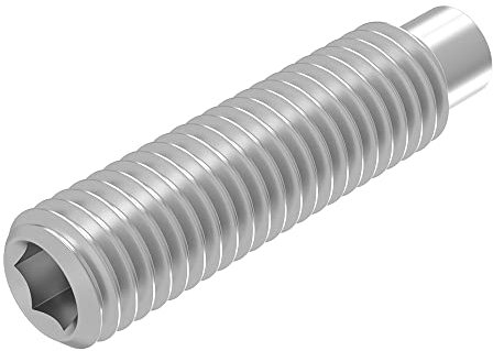 SECCARO Gewindestift mit Innensechskant und Zapfen M6 x 25 mm, Edelstahl V2A VA A2, DIN 915 / ISO 4028, 20 Stück