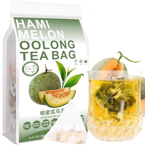 Plant Gift Hami Melon Oolong Tea Bags 8.81oz (10g*25bags), tè Oolong, melone Hami essiccato, natura pura cinese, cura della salute tè misto, combinazione di tè floreale 250g 哈密瓜乌龙茶