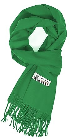 Glory Max Unisex Plain Solid Color Winter Scarf Cashmere Feel Soft Classic 72x12 (Green)