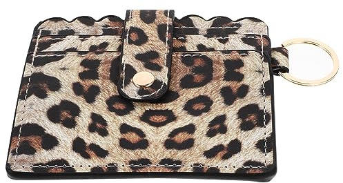 SHERCHPRY Portefeuille Léopard Femme Petit Porte-Cartes De Crédit avec Fermeture Bouton Étui pour Cartes Argent Liquide Et De Visite Format Compact pour Voyage Et Usage Quotidien Cadeau