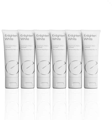 Enlighten White - Pasta de Dientes Blanqueadora con Flúor, 75 ml - Protege el Esmalte, Elimina las Manchas, Restaura el Brillo y Mejora el Color, Recomendada por Dentistas - Pack de 6