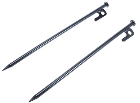 KOMBIUDA 10 Stück Zeltheringe Aus Stahl 30 cm Für Außenbereich Robuste Zeltpfähle Mit Loch Und Haken Schwarz