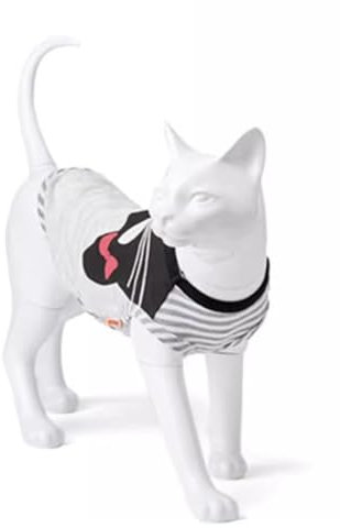 Schaufensterpuppe Katzenkleid-Formschaufensterpuppe, Leichtes Katzenmodell aus Kunststoff für Die Schaufensterauslage, Ganzkörper-Sitzende-stehende-Katzenstatuen-Dekor ( Color : White , Size : Standin