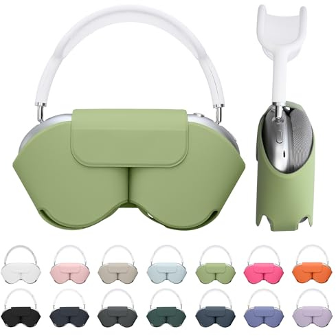 kwmobile Cover for Apple AirPods Max/AirPods Max 2 Case - Sleep Mode Compatibility - Polyester Case for Headphones - Pastel Green