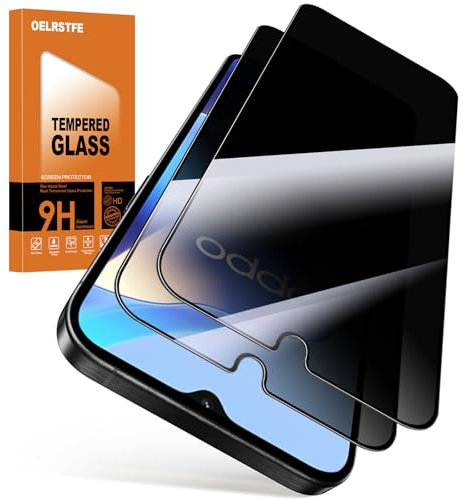 Oelrstfe Privacy Pellicola Protettiva per Oppo A16/A16s/A54s Anti Spy in Vetro Temperato Durezza 9H Anti-Graffio Senza Bolle Ultra Resistente Anti-Impronta Anti-Spia Protezione Schermo,2 Pezzi