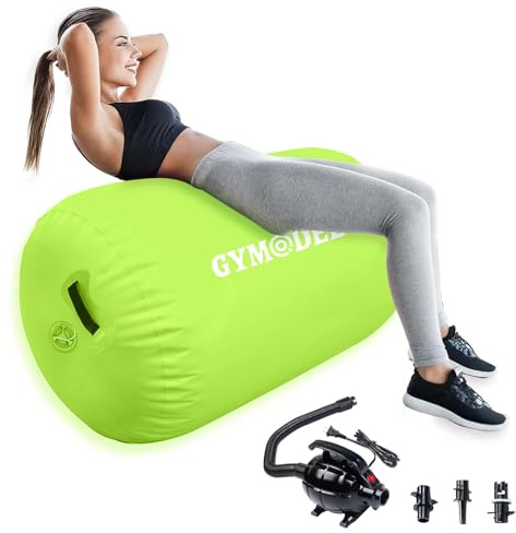 Air Roller Gymnastik Barrel Aufblasbare Tumbling Roller Air Mat Air Barrel Gymnastik Tumble Track Matte mit Pumpe für Backhandspring/Training Cheerleading/Yoga/Zuhause und Outdoor