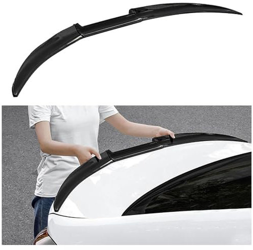 Auto Heckspoiler Spoilerlippe für W205 2014-2021, Kofferraum Heck Spoiler PVC HeckspoilerflüGel Auto Zubehör,A Gloss Black