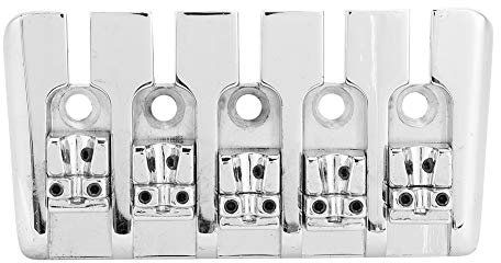 Qukaim Bass Sattel 5 Saiten E-Bass Gitarre Sattel Set Inklusive 5 Schrauben und Schraubenschlüssel Ersatzteile für Bassgitarre Accories