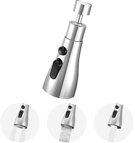 GrünWerk Douchette Evier Cuisine, 360 Degres Embout Robinet, 3 Modes Douchette Mousseur Robinet Economie Eau, Mitigeur Evier Embout Robinet Cuisine, Adaptateur Robinet Universal Orientable