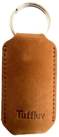 TUFF LUV Personalised [Compatible With Victorinox Classic SD/Rambler/Mini-Champ] Leather Keyring Case - Brown