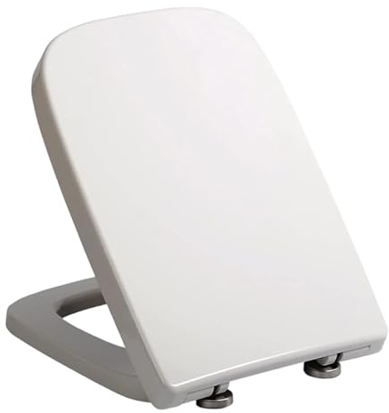 Sedile WC quadrato, 18x14 pollici, coperchio WC in plastica con chiusura ammortizzata, resistente, essenziale per la casa, per il bagno, coperchio, sedile, serbatoio