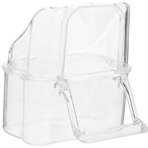 Toyvian Boîte De Nourriture Externe pour Cage À Oiseaux Bol Transparent Anti-Déversement Mangeoire Pratique pour Perroquets Canaris Et Perruches 2.95X2.95X2.05In