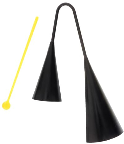 CORHAD Robuste Metall Kuhglocke Groß mit Doppelkopf und Holzhammer Laute Klangglocke für Musikunterricht Outdoor und Türglocken Langlebiges Percussioninstrument