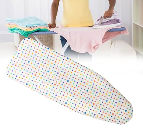 BTYQKZVPM Copriasse da stiro imbottito resistente, Copriasse da stiro Travel Home in cotone con coulisse in pellicola di alluminio multicolore 96x33cm griglia(G)