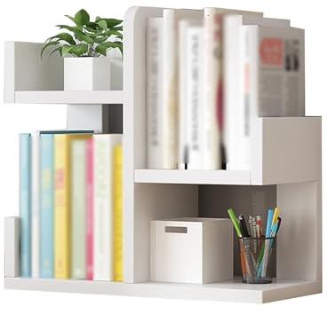 Baumförmiges Bücherregal, Desktop-Bücherregal, Bücherregal, geeignet for die Aufbewahrung von Büchern und Zeitschriften in Heimbüros(Color 1)