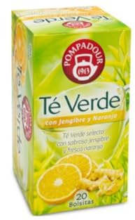 Pompadour Tè Verde con Zenzero e Arancia, 20 Bustine, Confezione da 3