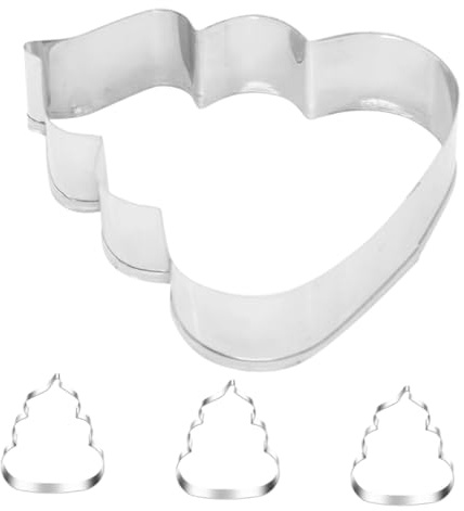 Lurrose Set 4 Stampini per Biscotti in Acciaio Inox a Forma di Divertenti Biscotti Fai da Te, Tagliabiscotti per Fondente e Cioccolato, Accessori per Preparazioni Dolciarie e Feste