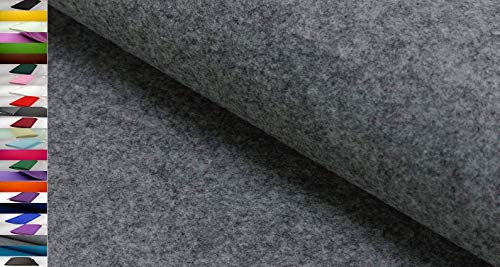StoffBook GRAUMELANGE STABILER BASTELFILZ TASCHENFILZ STOFF CA. 5MM STOFFE, D243