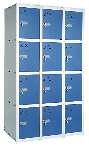 Vestiaire Métallique industrie propre. 12 Casiers. 1 Module. 3 Eléments. Dim : H 1800 mm x L 980 mm x P 520 mm. Démonté.