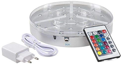 THE HOOKAH- LED Untersetzer 20cm Ø Shisha Wiederaufladbare Beleuchtung mit Fernbedienung und USB Ladekabel Base Light Effekt Licht für Wasserpfeife