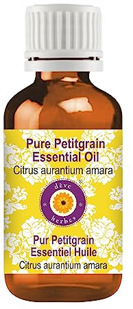 Deve Herbes Puro Petitgrain Esencial Aceite (Citrus aurantium amara) Natural Terapéutico Grado Vapor Destilado 10ml (0.33