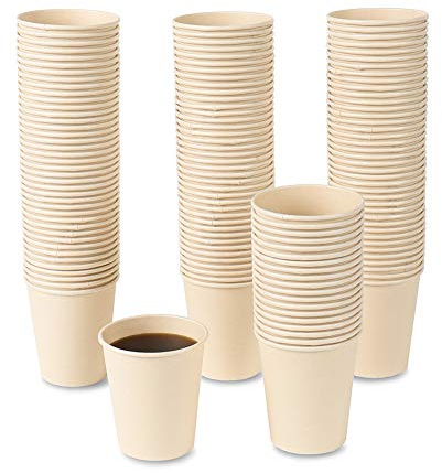 JAYEEY Disposable Coffee Paper Cups, Plant Fiber Brown Hot Drink 160 Count 8 oz