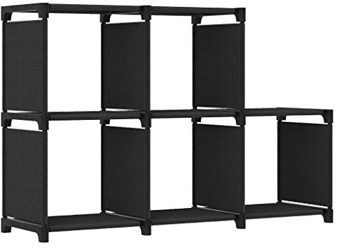 vidaXL Hylla med 5 kuber svart 103x30x72,5 cm tyg